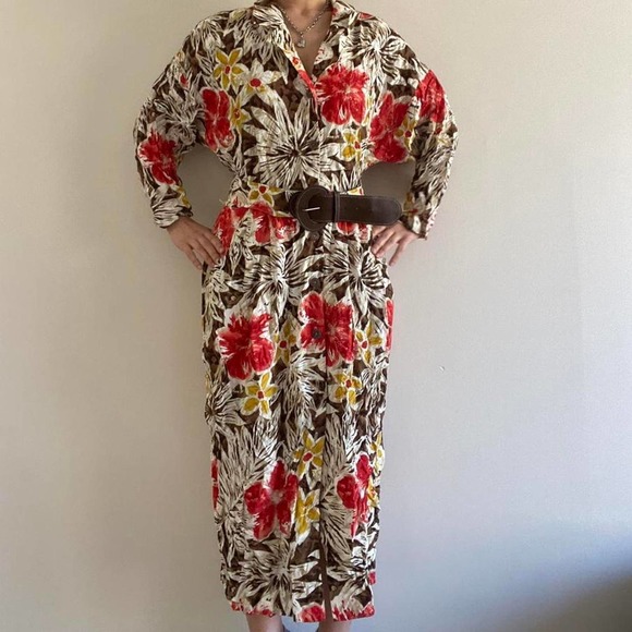Vintage Dresses & Skirts - Vintage tropical maxi dress maximalist